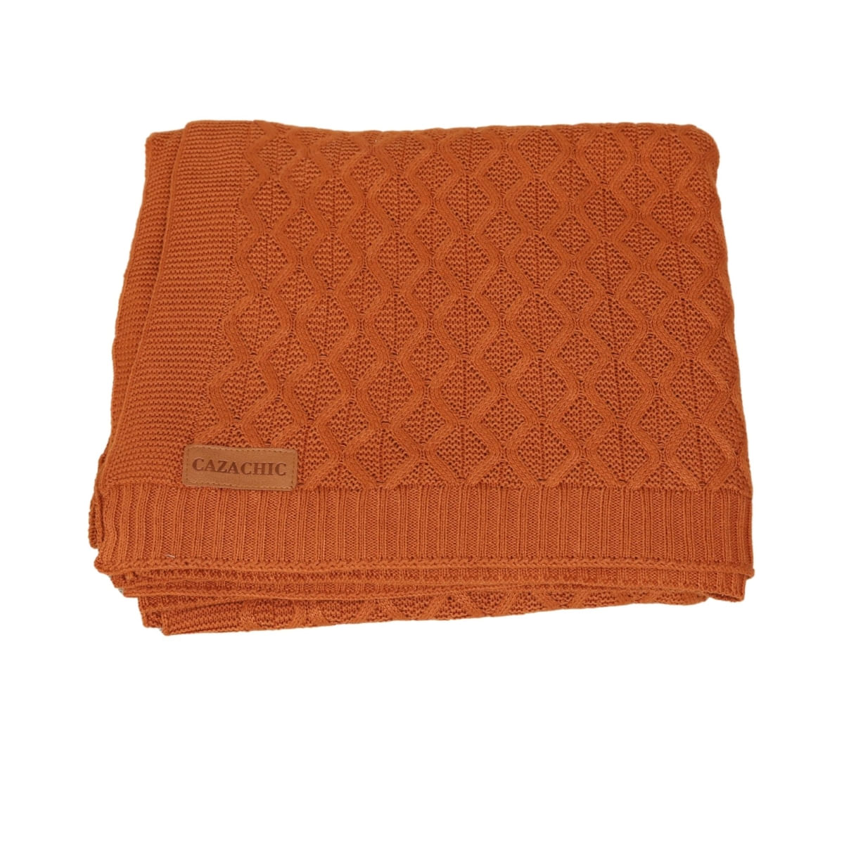 Manta Tricot Entrelace Cobre