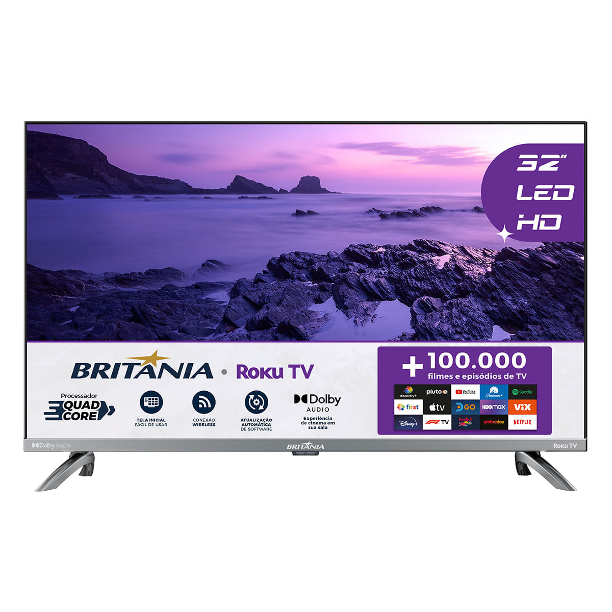 Foto 4 de Smart TV 32” Britânia BTV32G7PR2CSGBLH LED Dolby Audio Bivolt