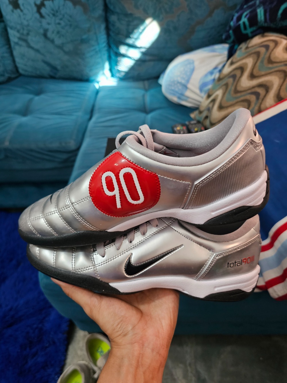 Nike Total 90 Metallic Silver Black — 40.5, Novo
