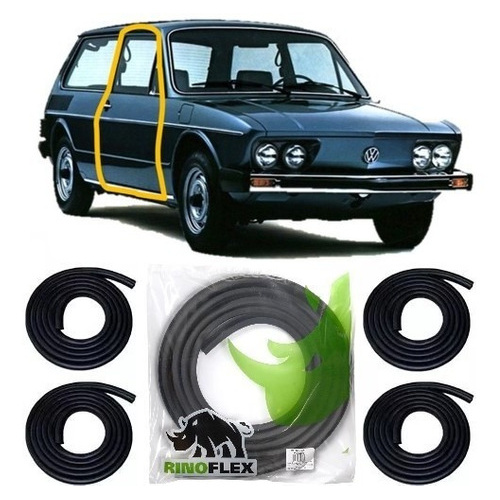 Kit 4 Borrachas Para Porta Lateral Brasilia Variant Sem Aba