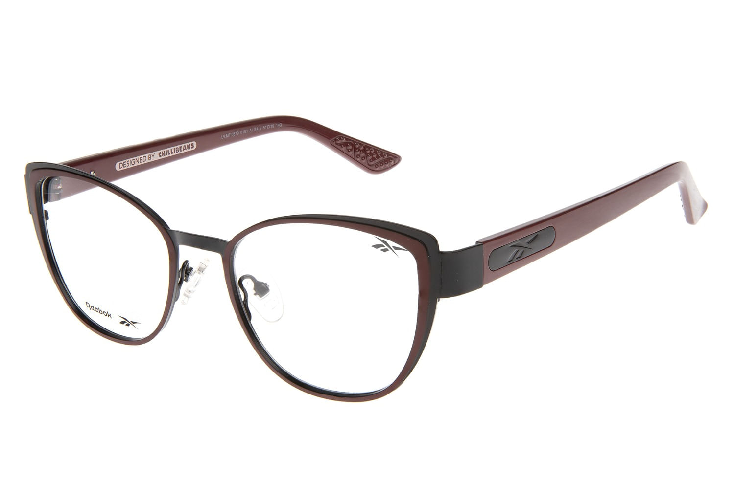 Armação Para Óculos de Grau Feminino Reebok Cat Preto LV.MT.0879.0101 M