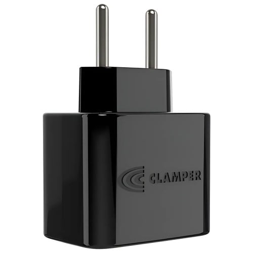 Protetor CLAMPER Pocket LCF, 2 Pinos, 10 Amperes, Bivolt, Preto