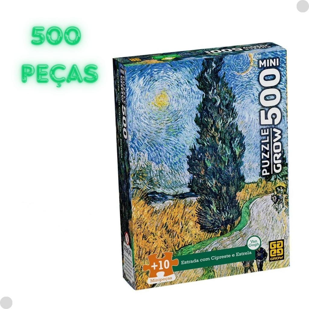 Foto 2 de Mini Quebra-cabeça 500 Peças Van Gogh 04605 - Grow