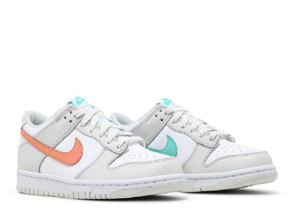 Nike Dunk Low GS White Bone Peach Aqua — 37.5, Novo