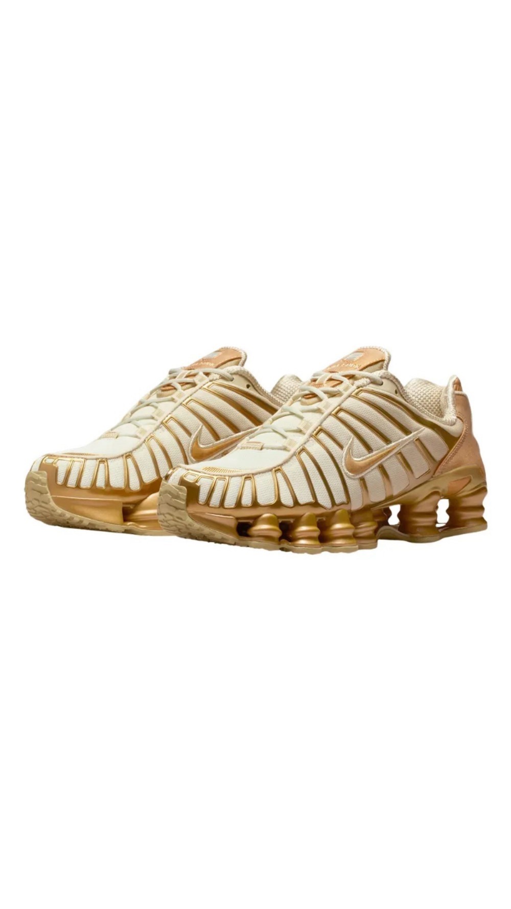 Nike Shox TL Coconut Milk Metallic Gold Copper Feminino — 40, Novo