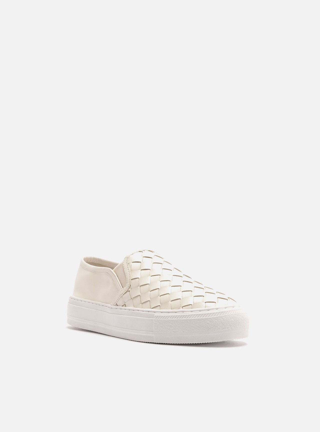 Foto 2 de Tênis Branco Couro Salto Flatform Tressê