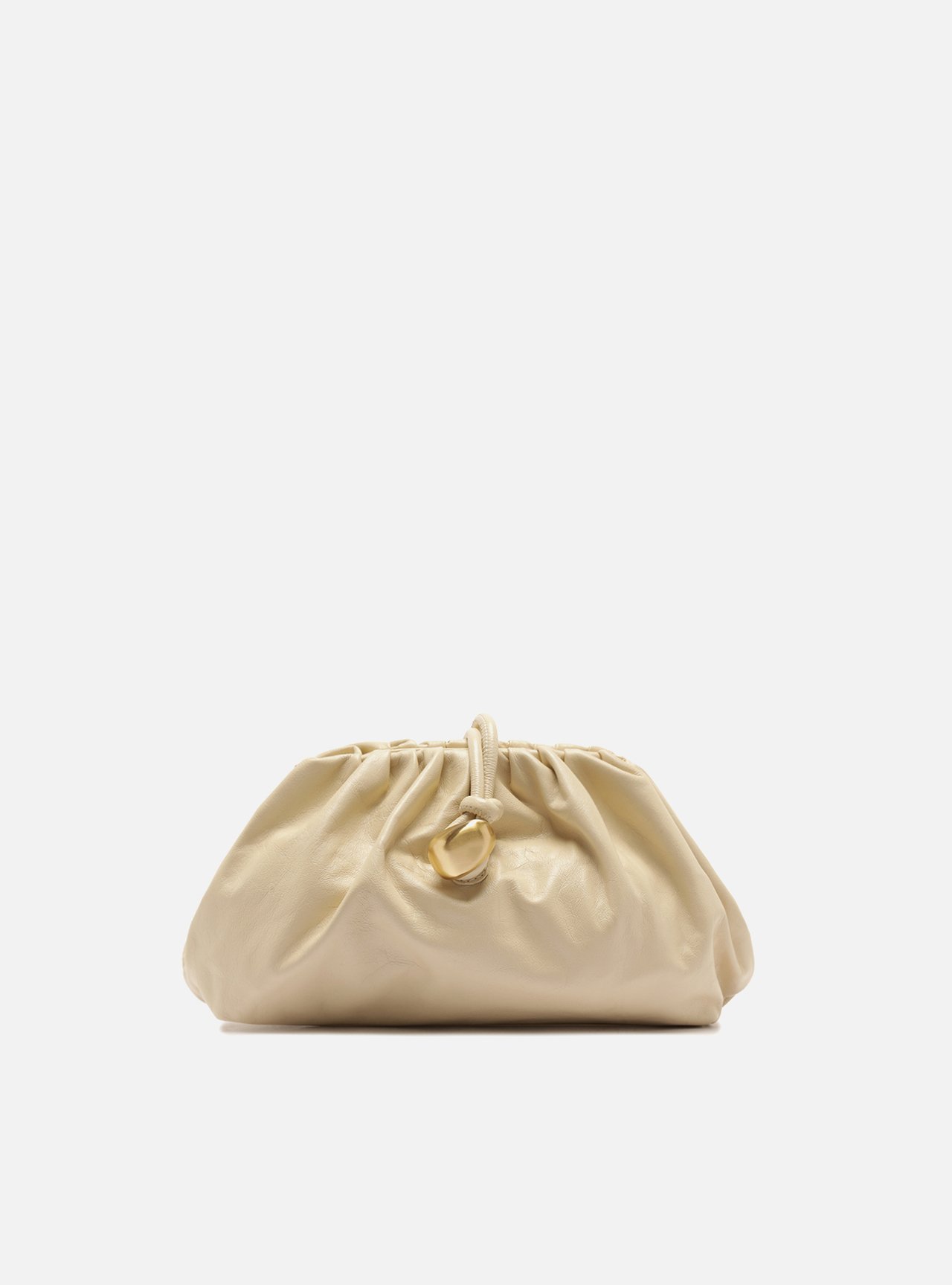 Bolsa Clutch Off-White Couro Média Corrente