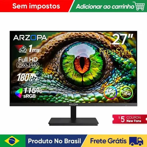 Monitor Gaming 27 QHD 180Hz ARZOPA IPS