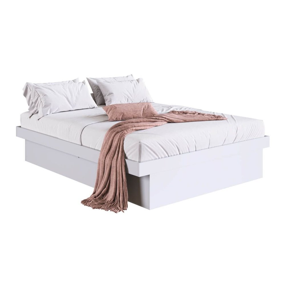 Foto 2 de Cama Casal Queen Box Baú 160 Bogotá Branco Branco