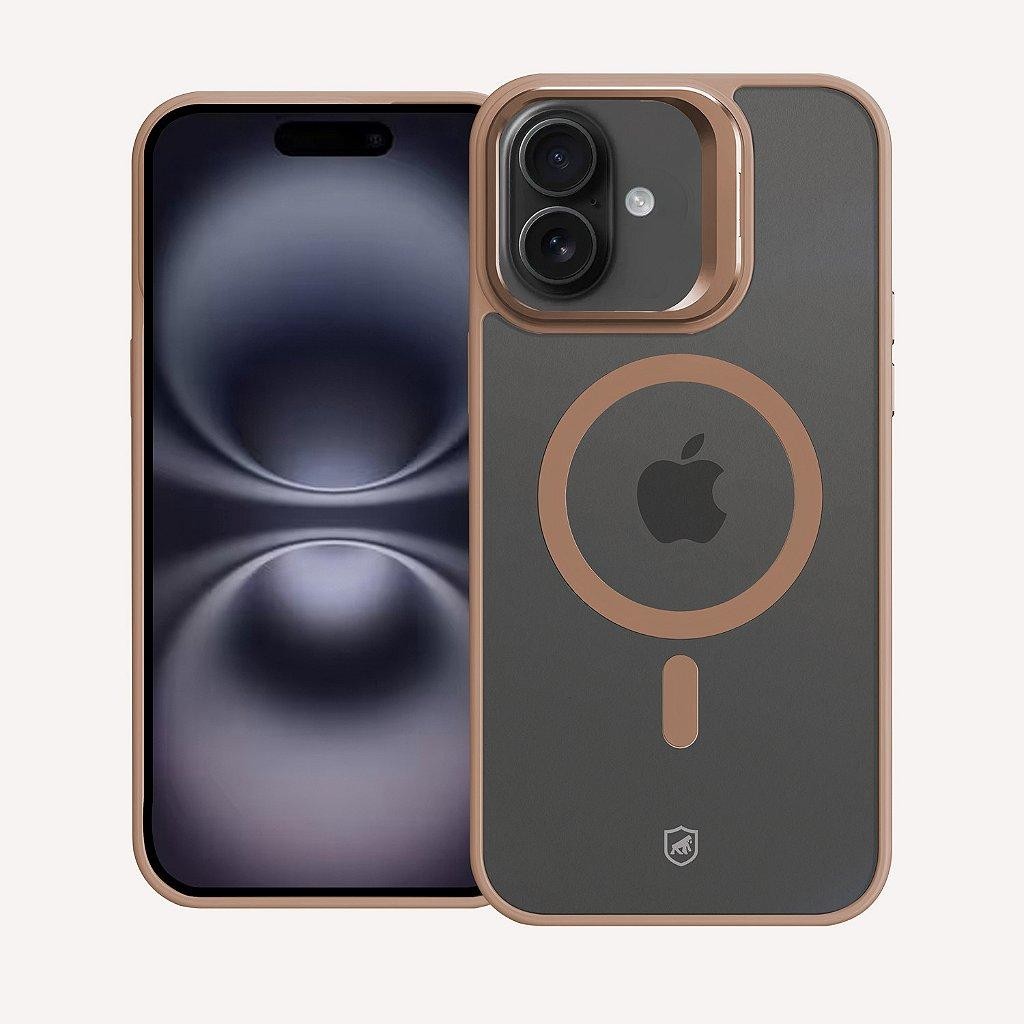 Capa Case Capinha para iPhone 16 - MagSafe Titanium Desert - Acabamento Metálico - Gshield