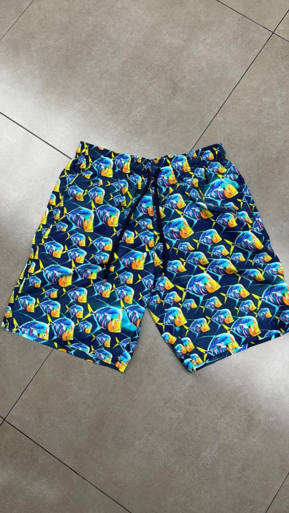 Shorts Vilebrequin Moorea Fish Print Navy — XXG, Novo