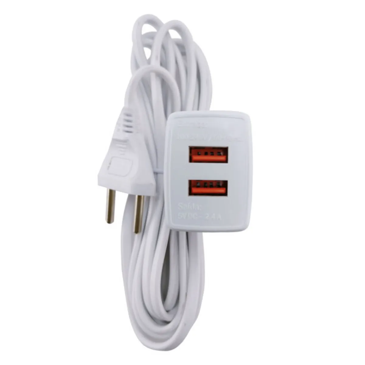 CABO PROL C/TOMADA USB DUPLO A 1,5M BR FORCELINE