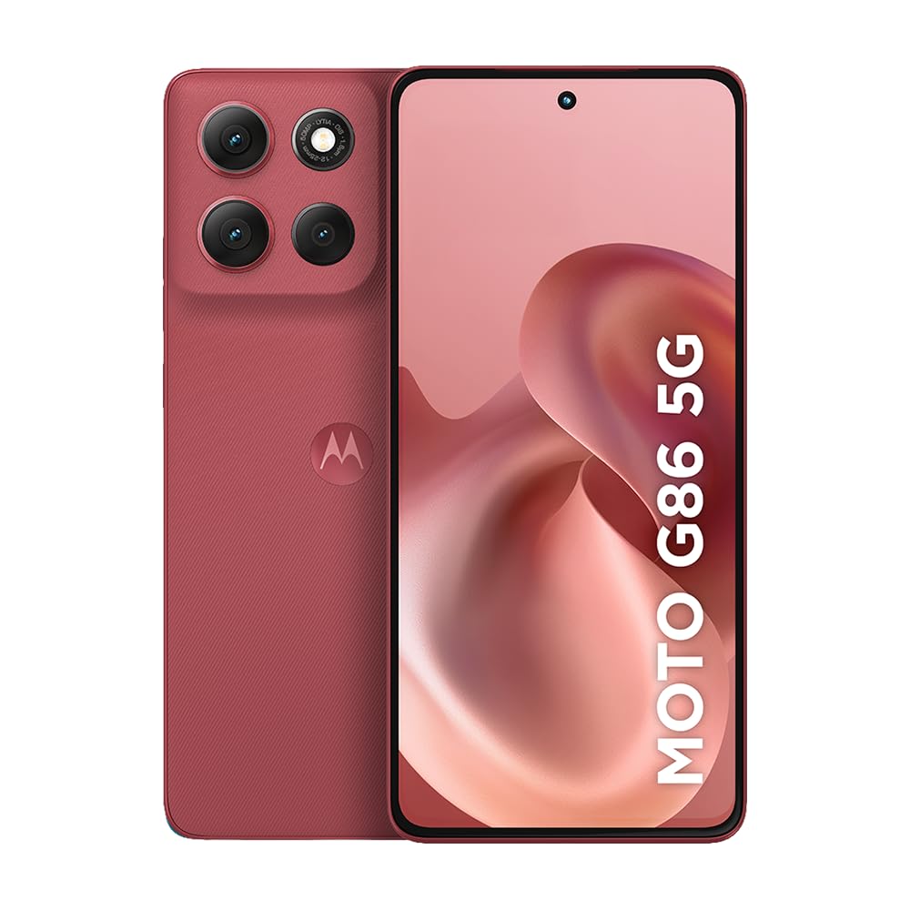 Smartphone Motorola Moto g86 5G - 256GB 8GB RAM+16GB Ram Boost Tela 1.5K pOLED, 50MP Sony camera OIS Moto AI, videos em 4K, IP68 + IP69 - Vermelho