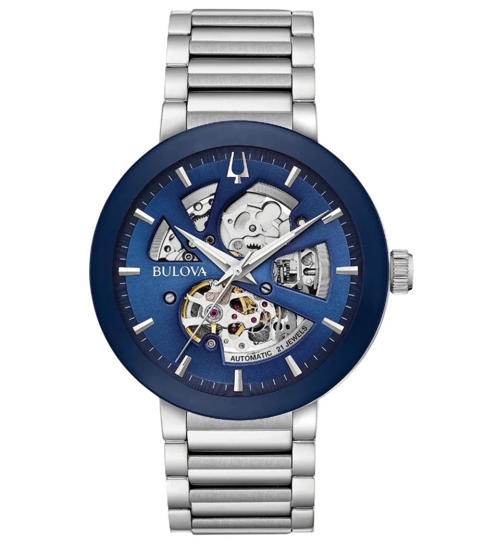 Relógio Bulova Futuro Skeleton Blue Automatic 42mm — Único, Novo