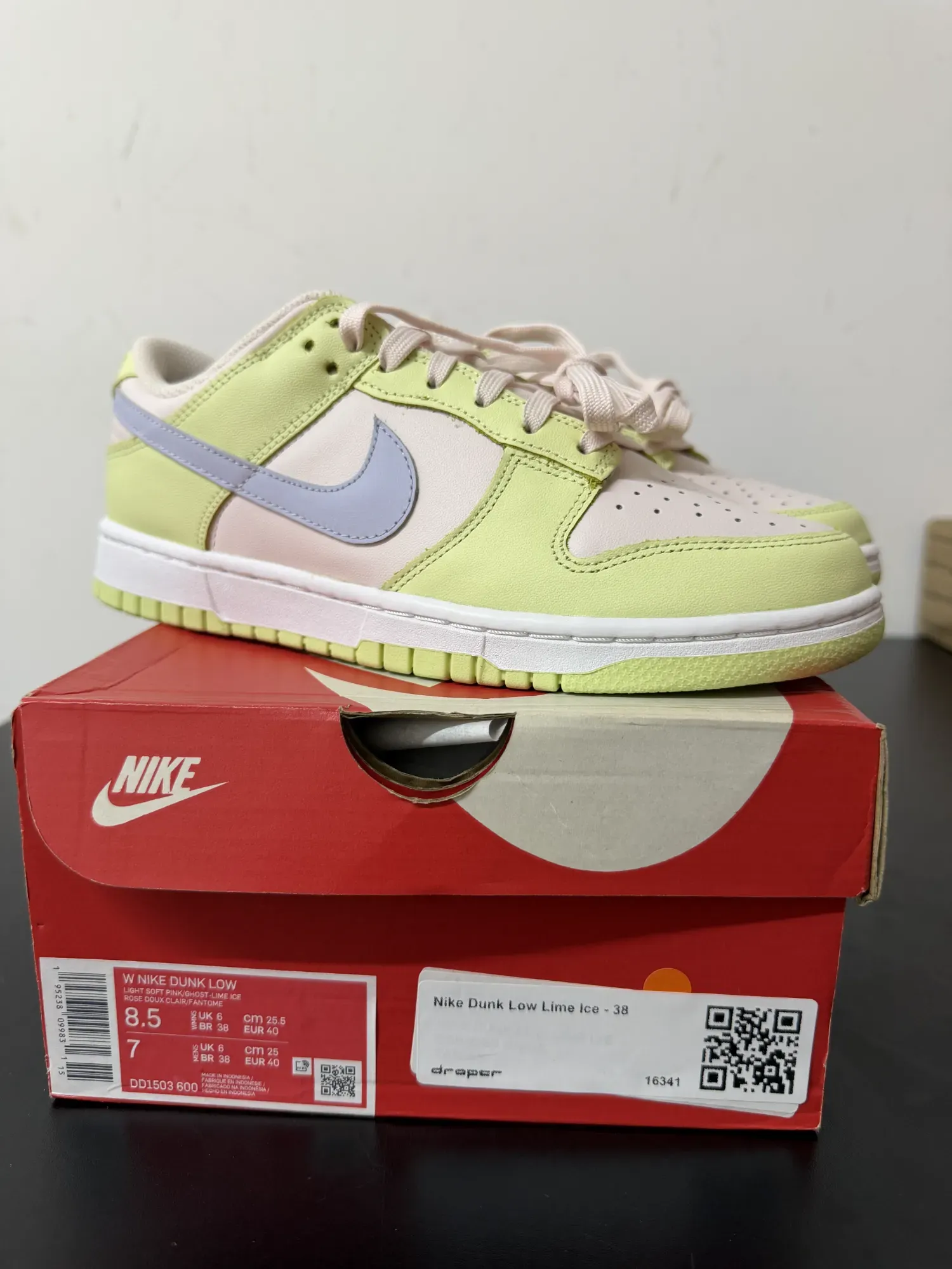 Nike Dunk Low Lime Ice — 38, Novo
