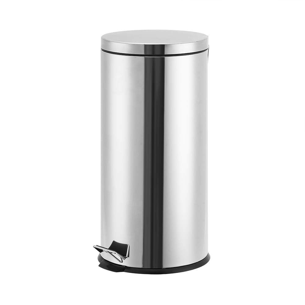 Lixeira Inox Com Pedal 27L Redonda Coisas E Coisinhas