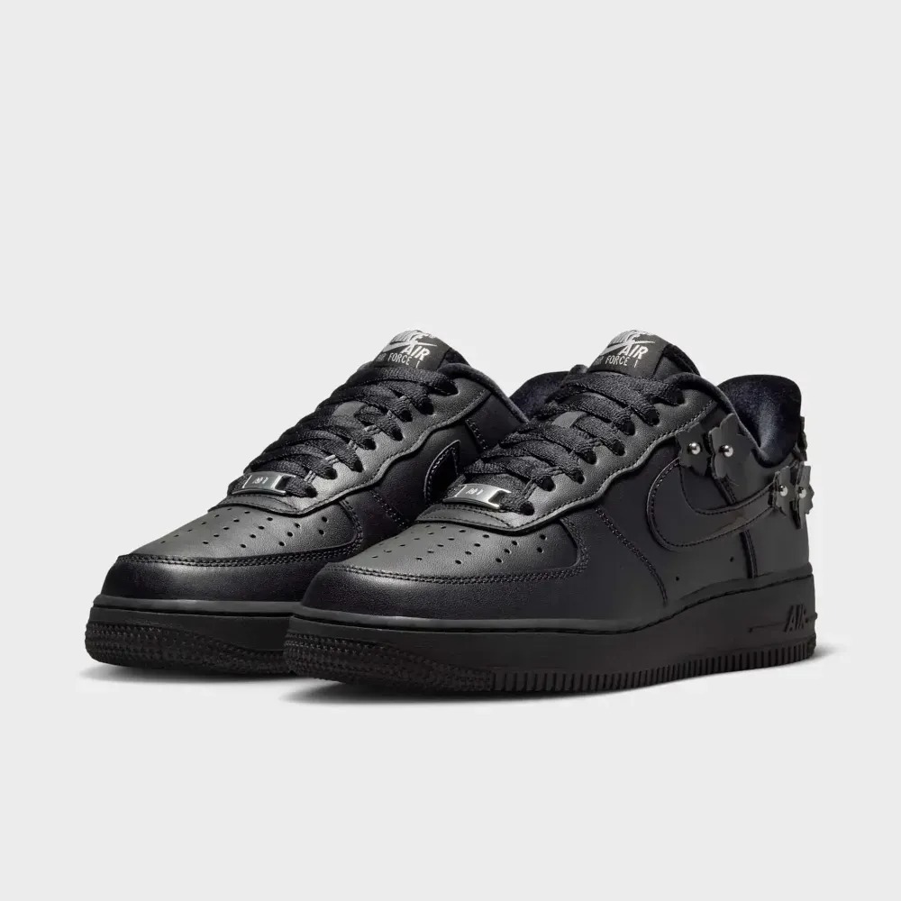 Nike Air Force 1 '07 SE Black Off Noir Metallic Silver Feminino — 38, Novo