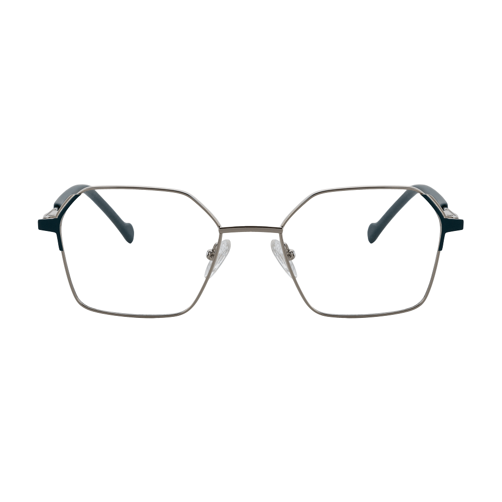 Armação para Óculos de Grau Feminino Hit 2 4129 Prata com Azul Armação para Óculos de Grau Feminino Hit 2 4129 Prata com A