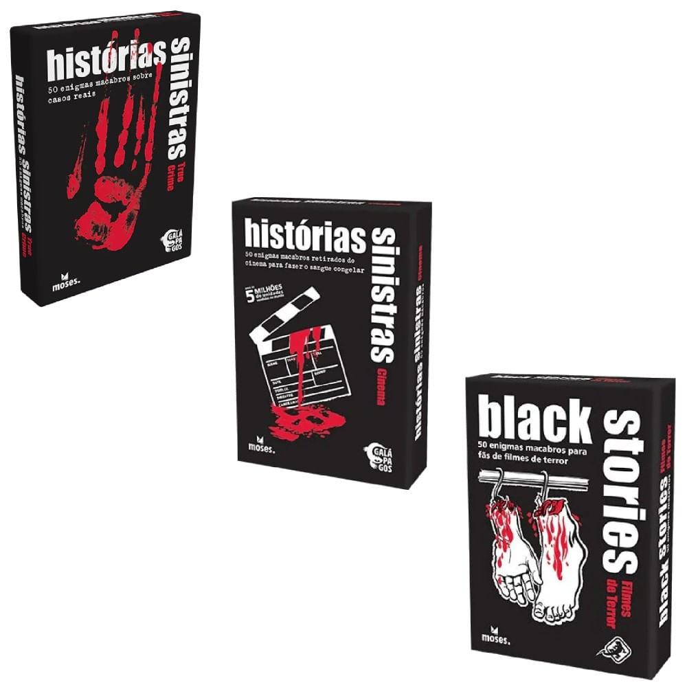 Kit 3 Jogos Histórias Sinistras True Crime, Cinema e Filmes de Terror - Asmodee