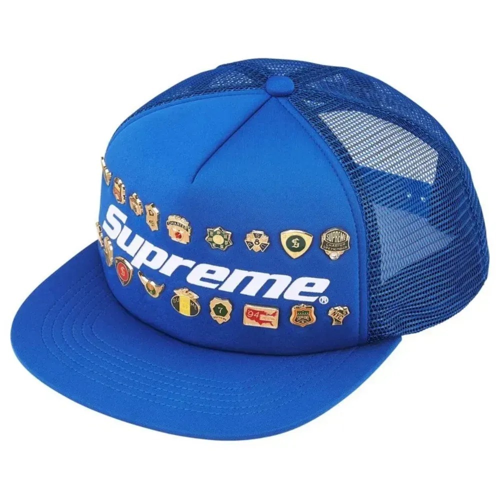 Boné Supreme Pins Mesh Back 5-Panel Royal SS26-W5 — Único, Novo