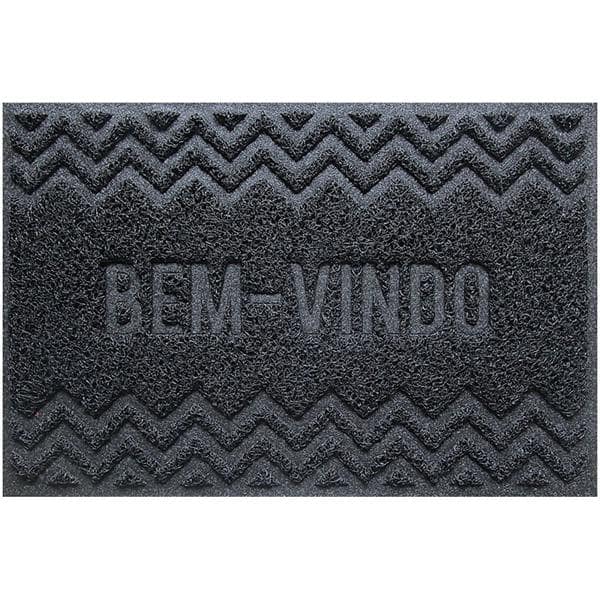 Tapete capacho vinílico, 60cm x 40cm, Bem-Vindo, Grafite, 0300722323, Uzoo PT 1 UN
