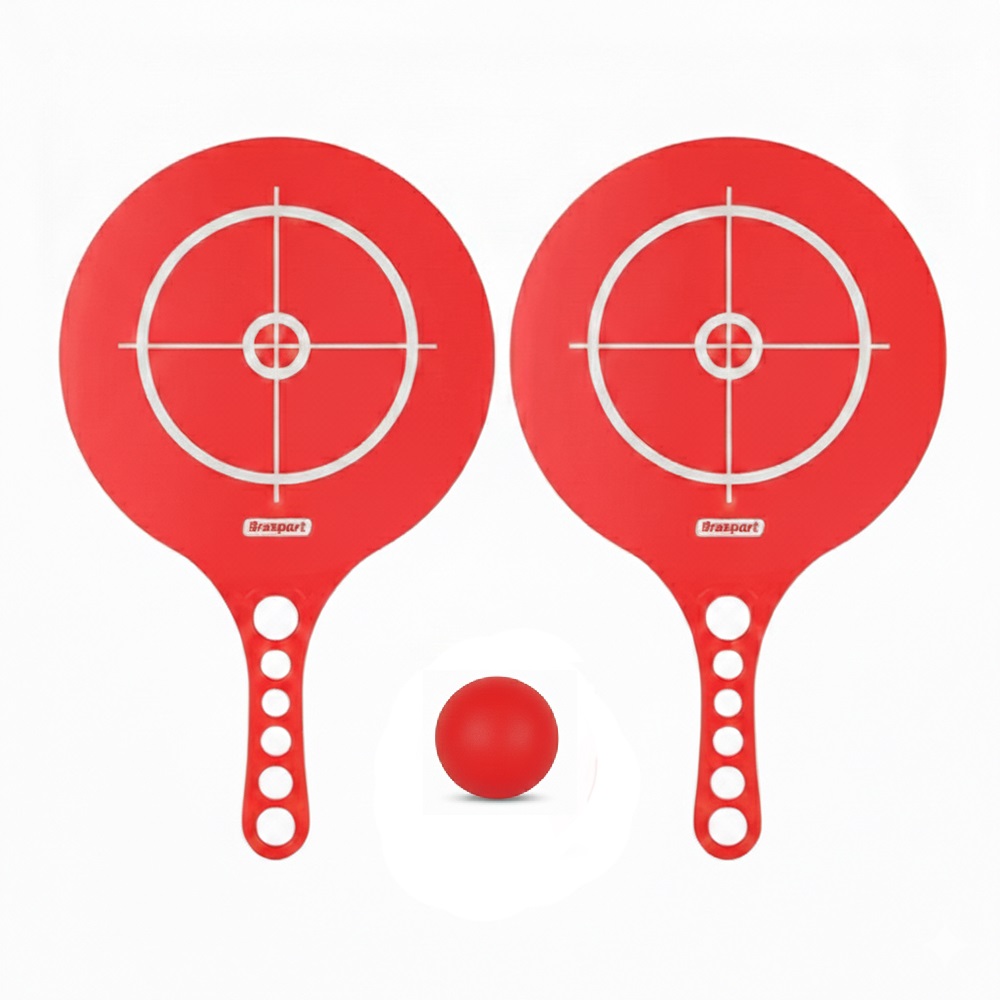 Kit Frescobol Brasport 2 Raquetes 1 Bola GB55148 - Vermelho