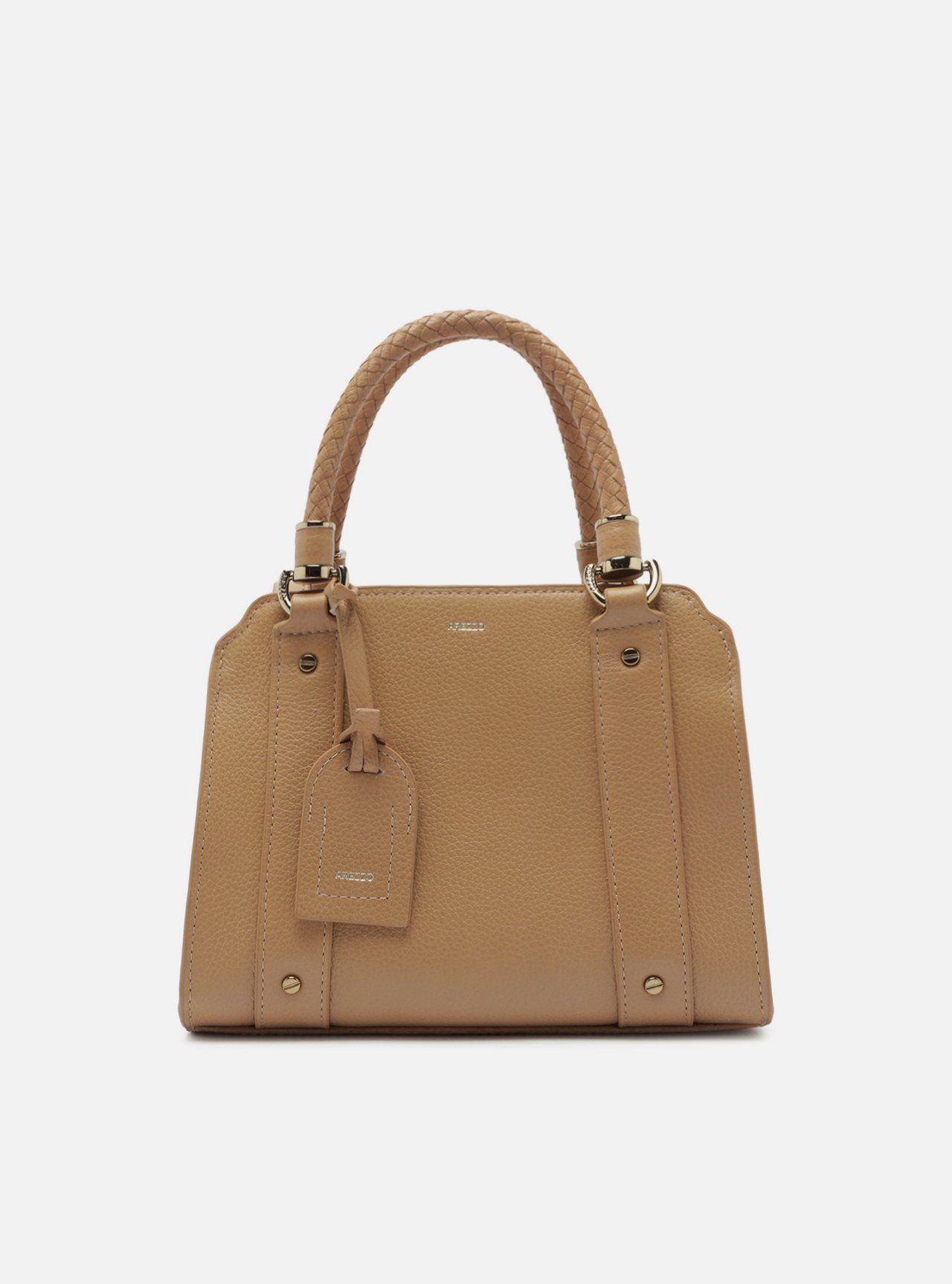 Bolsa Tote Bege Couro Piazza Média
