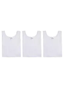 Kit Com 3 Regatas Masculinas Básicas Slim - Branco