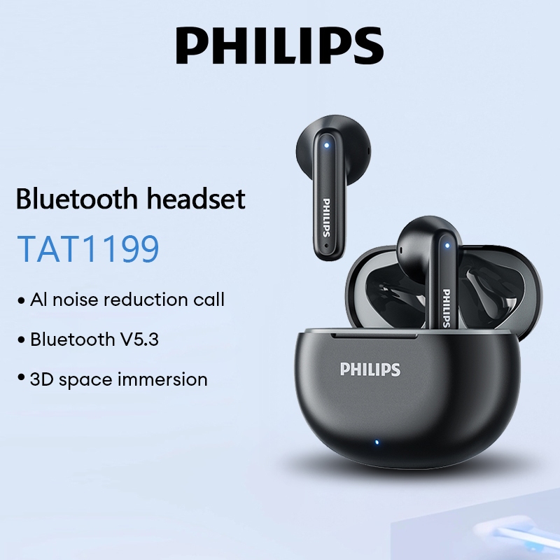 PHILIPS TAT1199 Verdadeiro Sem Fio Bluetooth Fones De Ouvido 3D Espaço Imersão Suor E À Prova Dwaterproof Água Al Reduçã