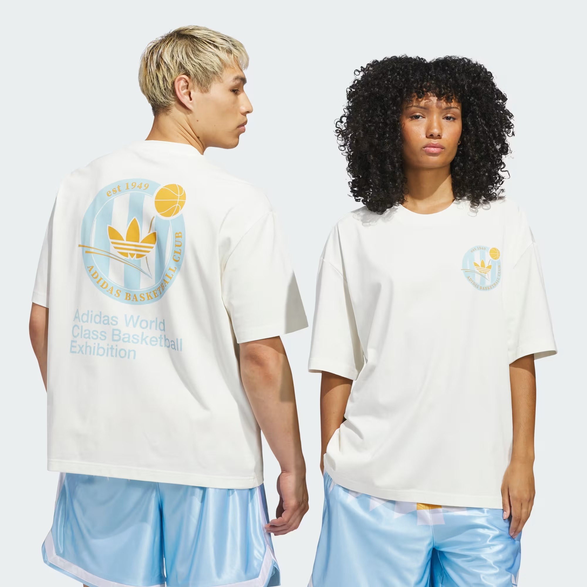 Shorts adidas Basketball Diamond Pack Icey Blue White — P / M / G, Novo