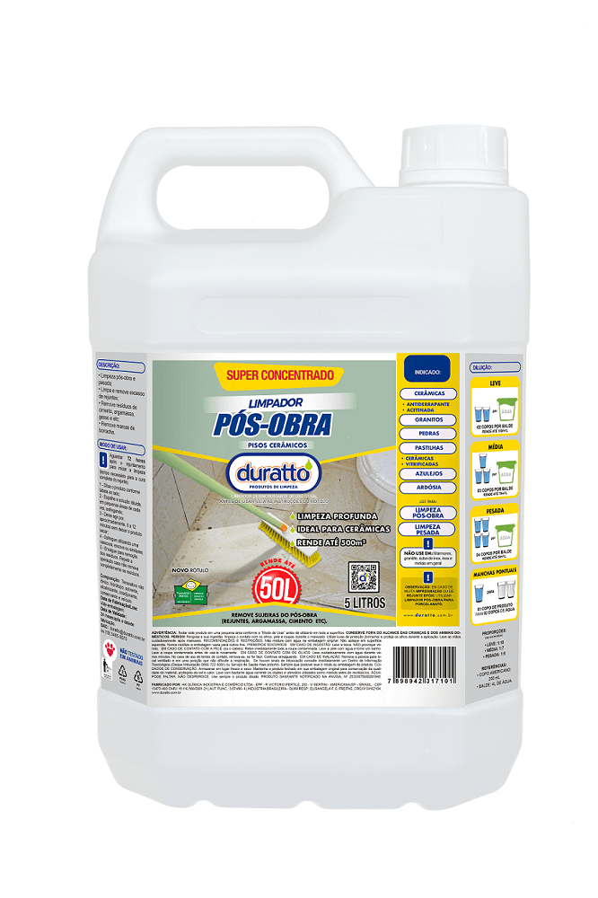 Limpador Pós-obra 5l Duratto