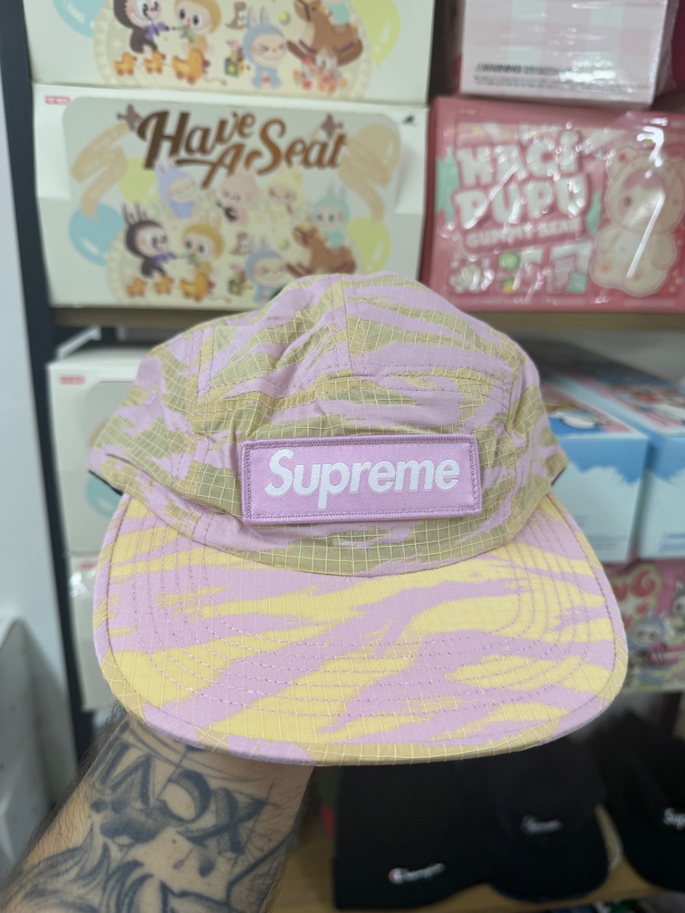 Boné Supreme Tiger Camo Ripstop Camp Pink SS26-W3 — Único, Novo