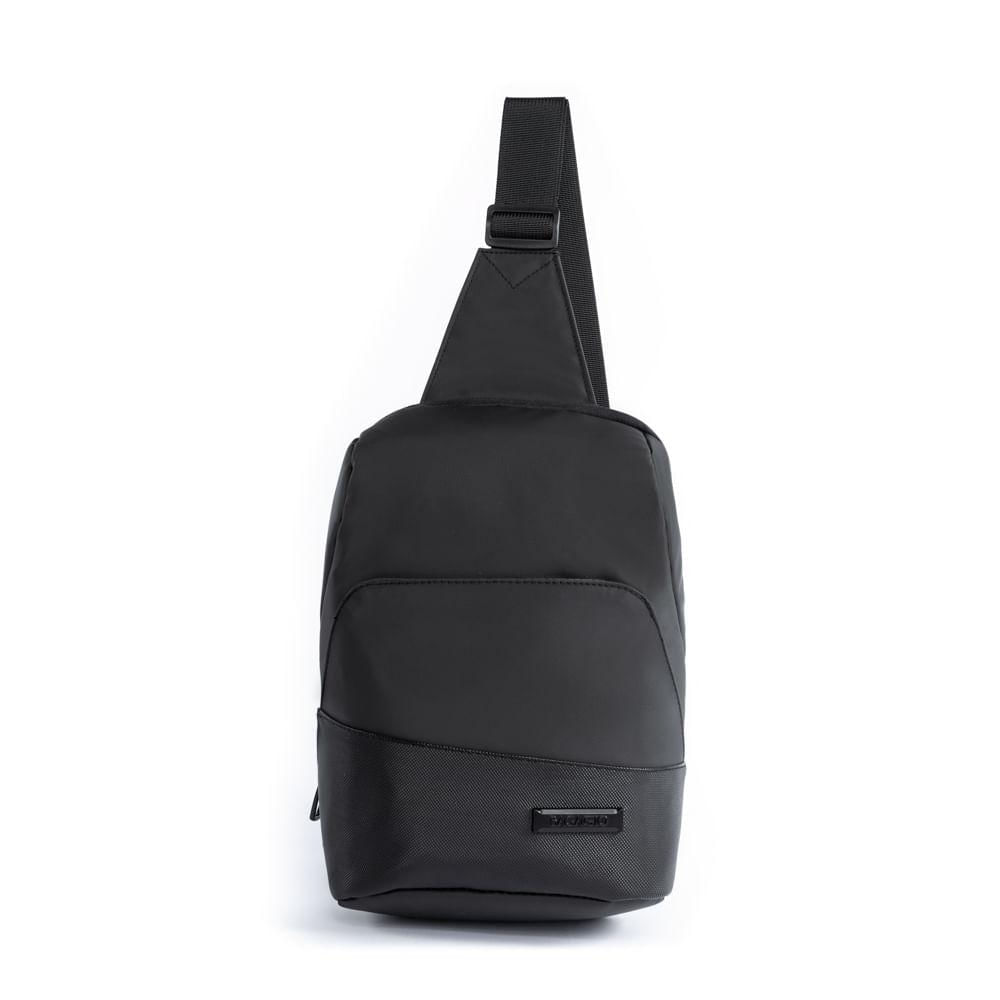 Mochila Masculina Transversal Resistente Agua Advanced Preta U / Preto