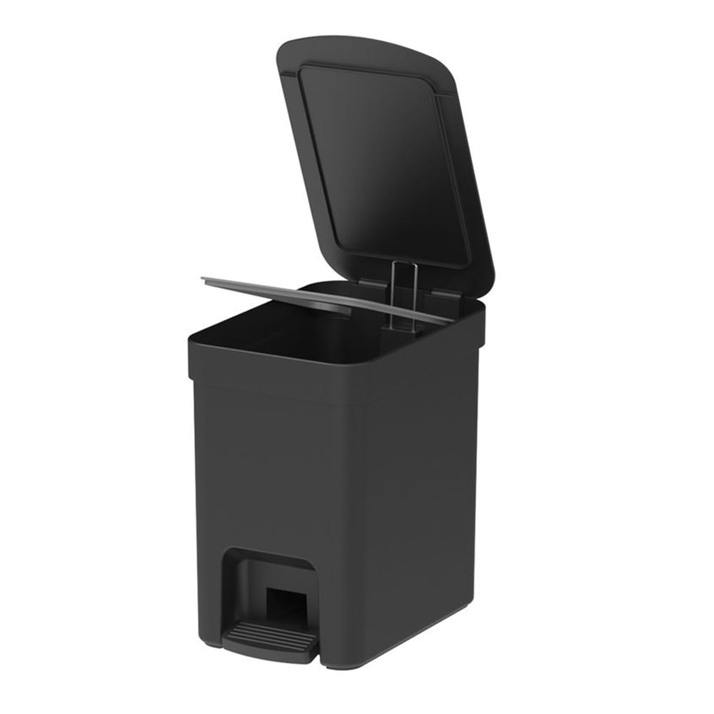 Foto 3 de Lixeira Trium Com Pedal Preto 6 Litros - Ou