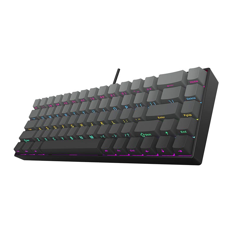Foto 3 de Teclado Mecanico Ajazz AK680, Rainbow, Switch Marrom, Gradiente Cinza, AK680-GG