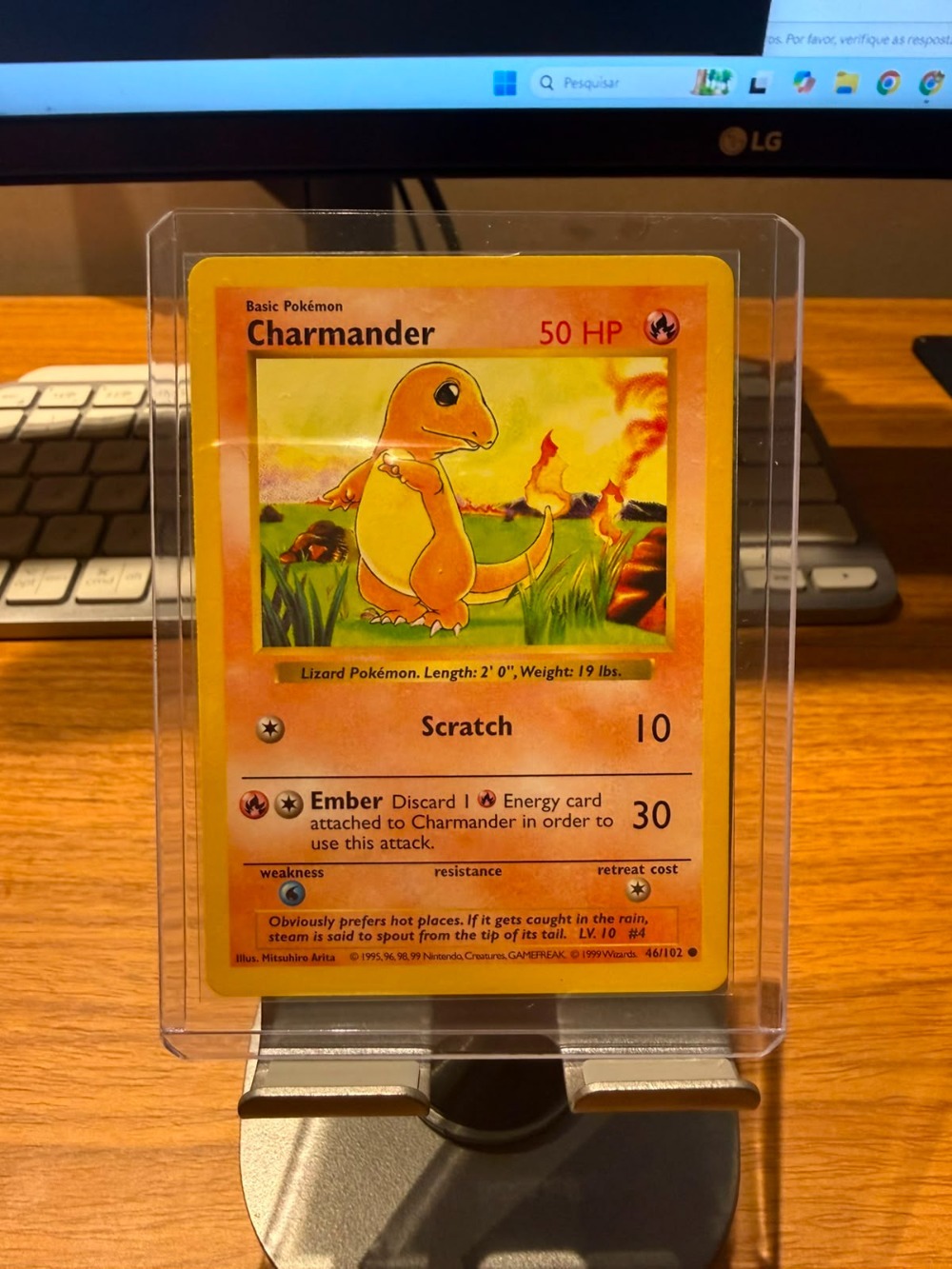 Charmander (46/102) Base Set Pokémon TCG — Moderately Played, Usado