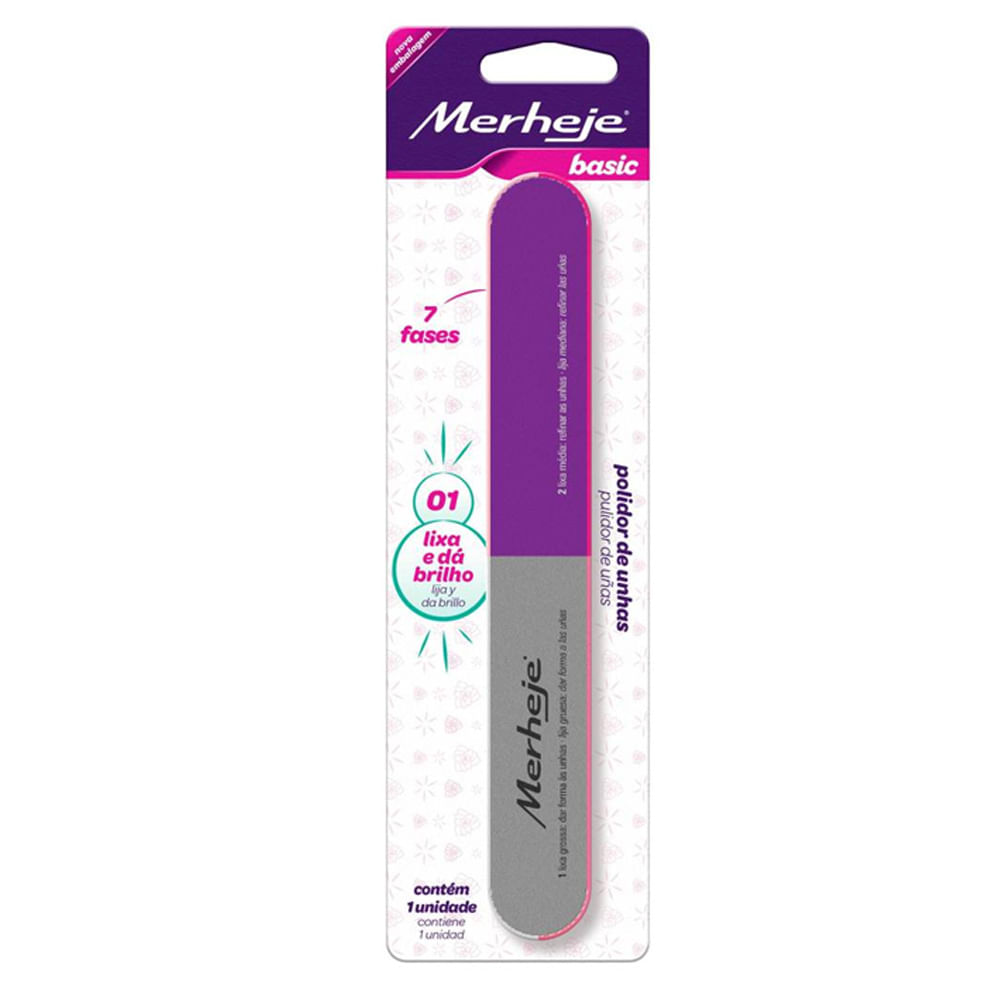 Polidor para Unhas Merheje - 7 Fases Basic Oblongo — 1 Un
