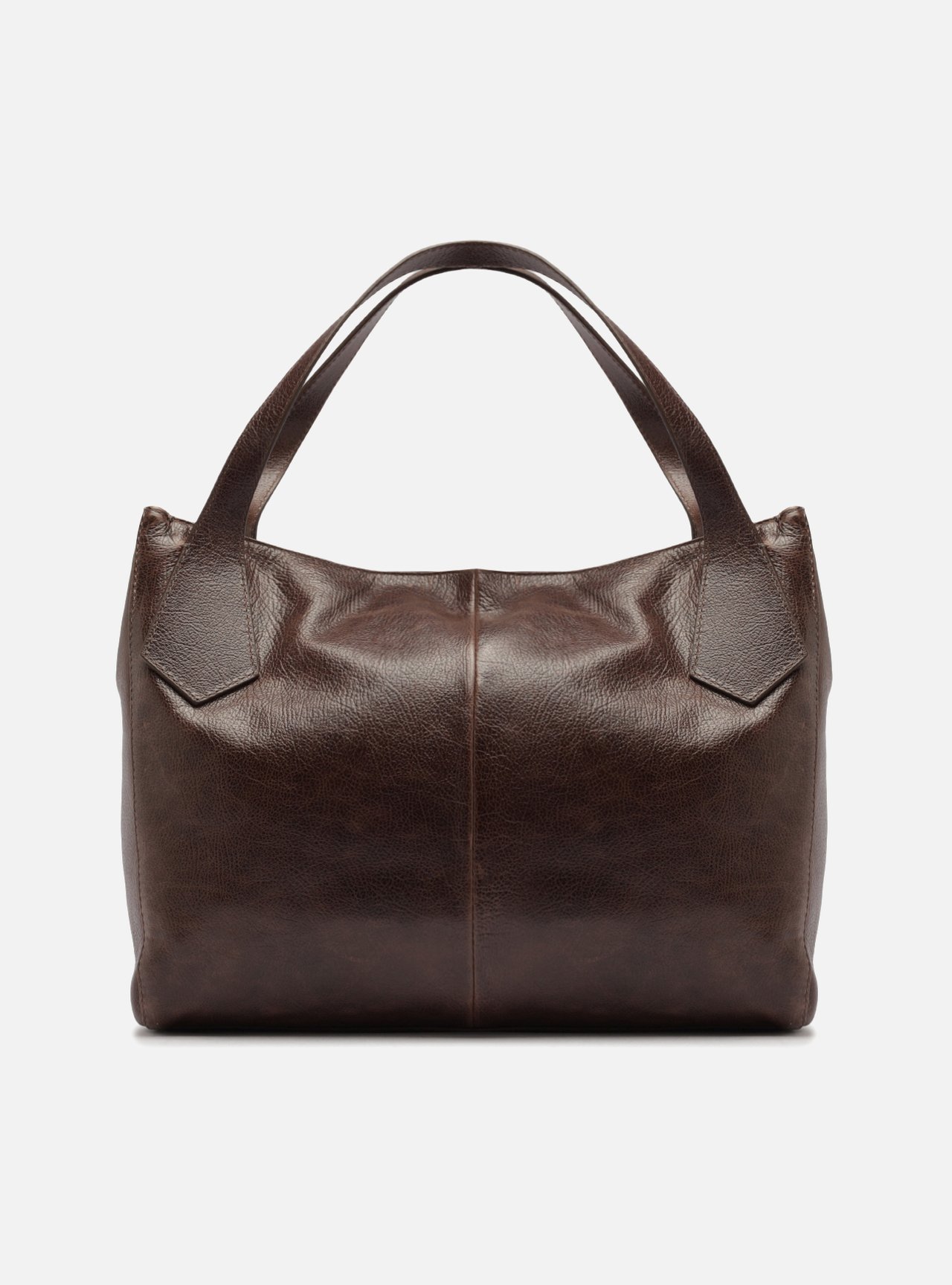 Foto 3 de Bolsa Hobo Marrom Couro Grande Metais