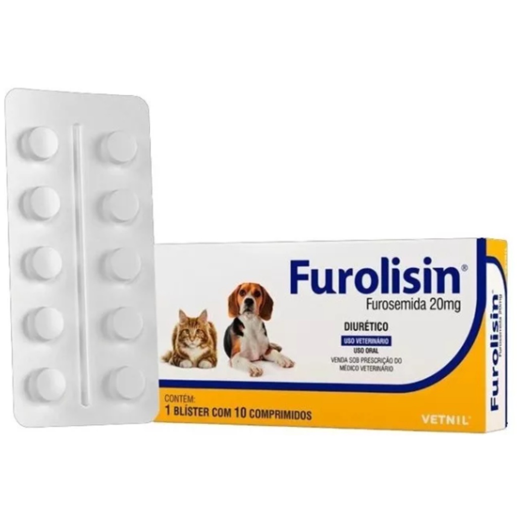 Furolisin Comprimido 20 mg com 10 Comp Diurético Vetnil