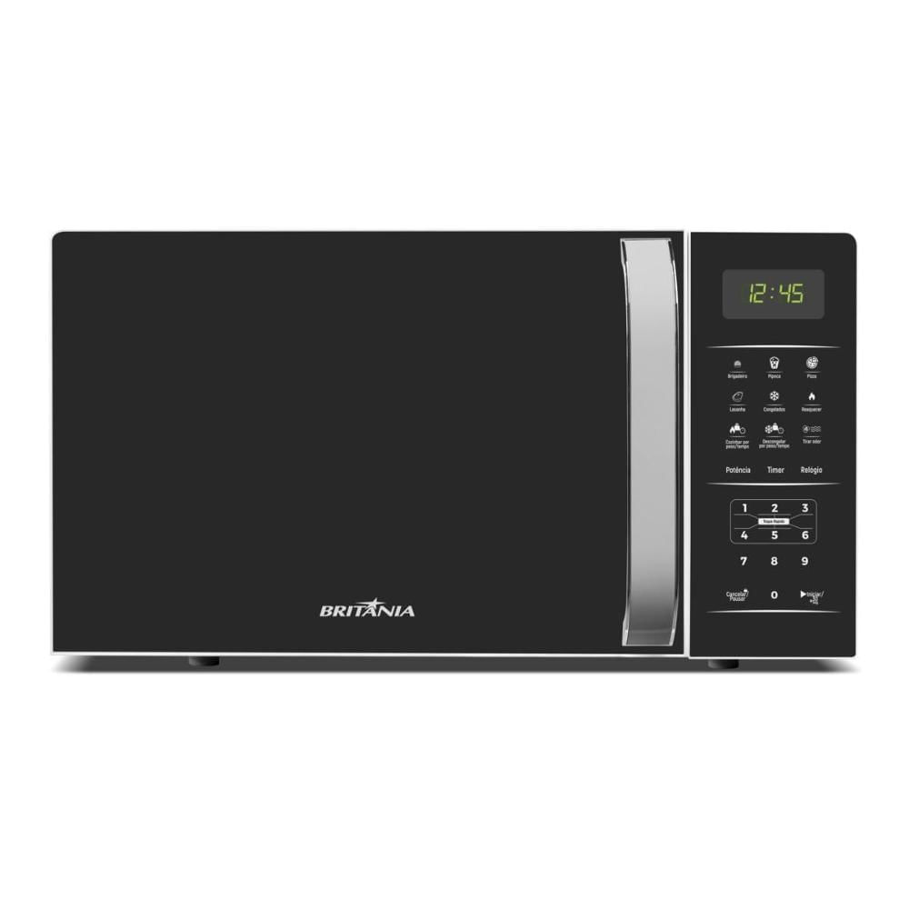 Micro Ondas Britânia 20L Pintura Limpa Fácil BMO23 Preto e Branco 127V