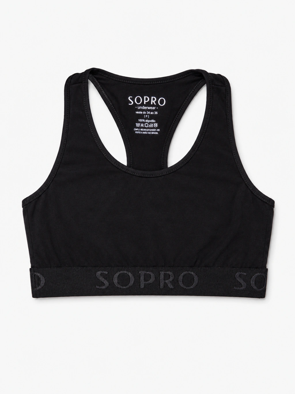 Top Sopro Babe Preto — P / M / G, Novo