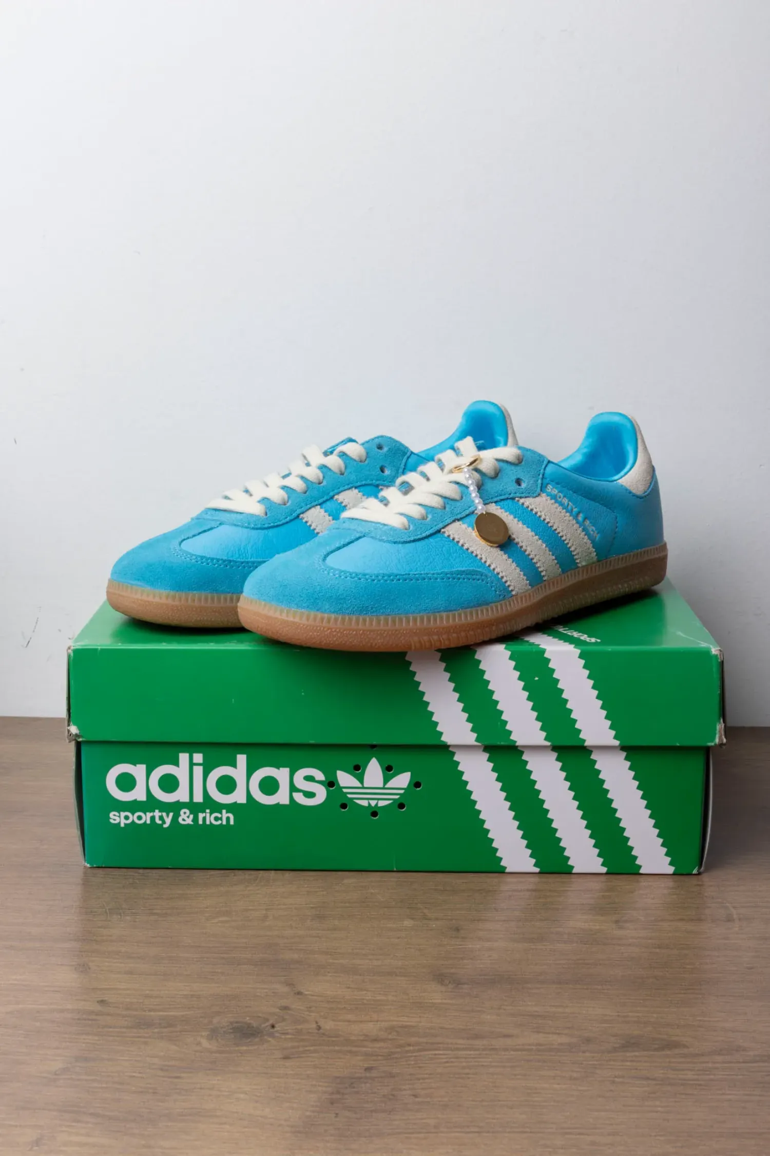 Sporty & Rich x adidas Samba OG Blue Rush — 35, Novo