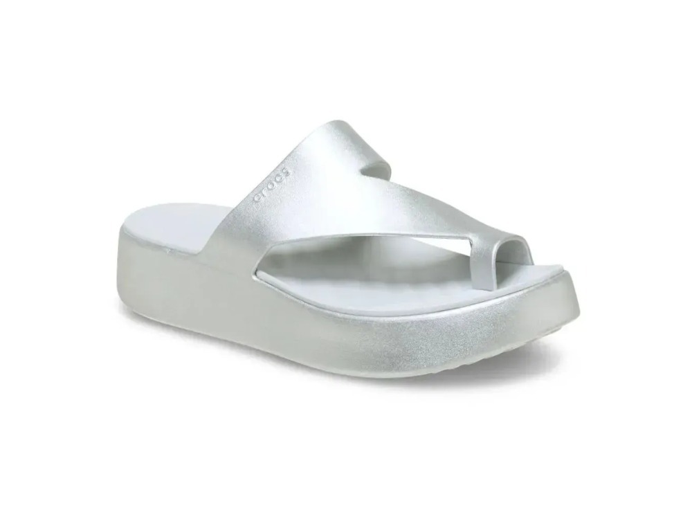 Crocs Getaway Platform Toe Loop Metallic Silver — 34 / 35 / 36 / 37 / 38 / 39, Novo