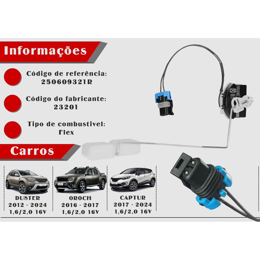 Foto 2 de Bóia Tanque Sensor Nível Renault Duster 2012 a 2019 - 809498 - 23201