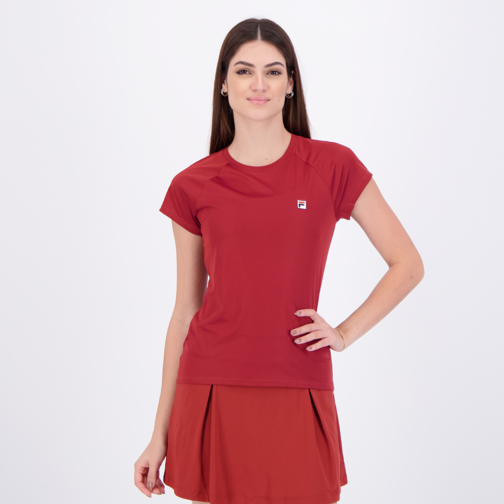 Camiseta Fila Tennis Basic Feminina Bordô