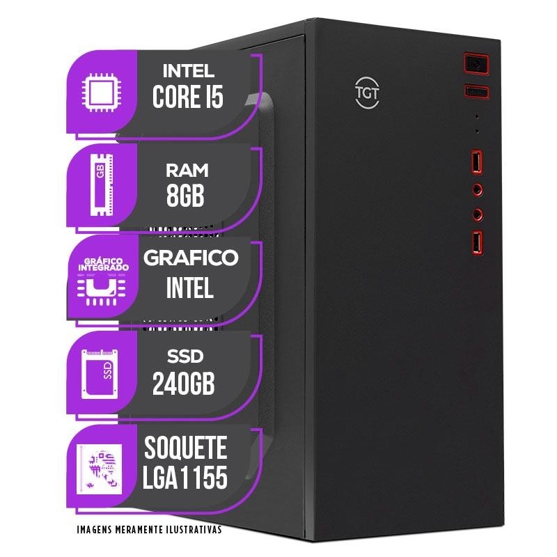 PC CPU Mancer, Intel Core I5, 8GB Memória ram, SSD 240GB