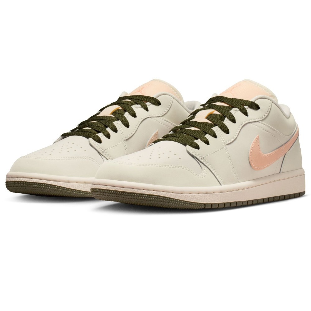 Air Jordan 1 Low Sail Crimson Tint Khaki — 34 / 35 / 35.5 / 36 / 37 / 37.5 / 38 / 39 / 39.5, Novo
