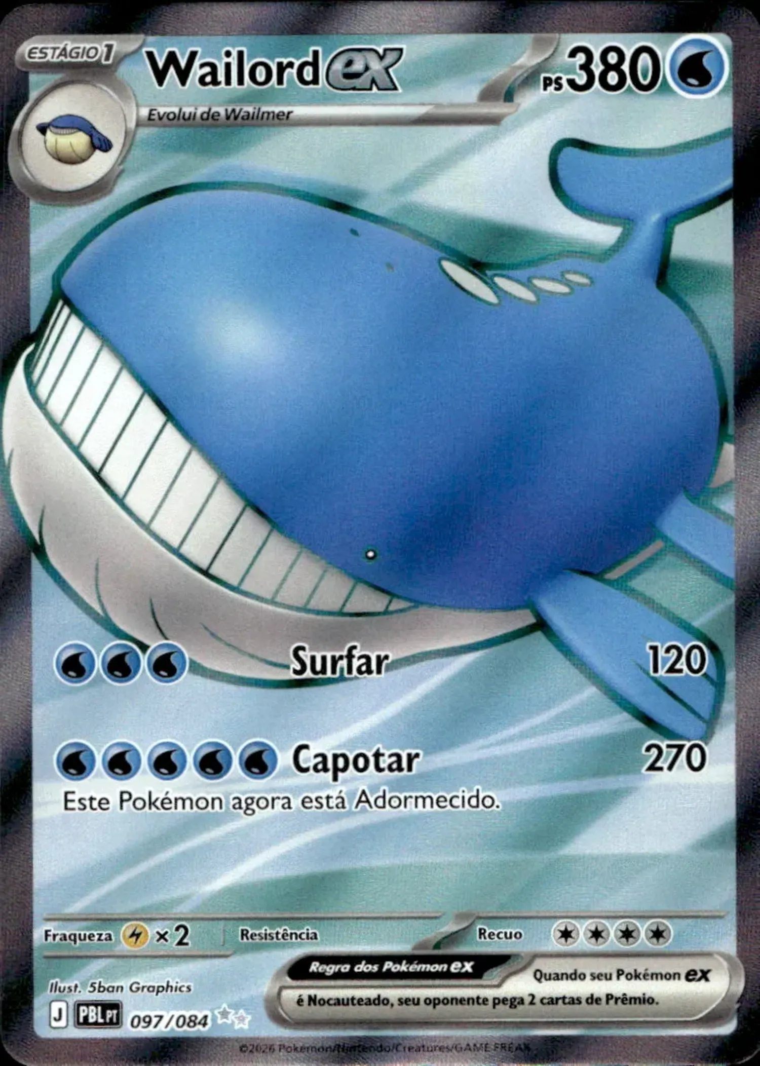 Wailord ex (97/84) Escuridão Absoluta Pokémon TCG — Near Mint, Novo