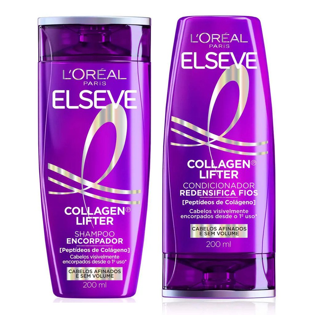 KIT ELSEVE SHAMPOO + CONDICIONADOR 200ML COLÁGENO LIFTER