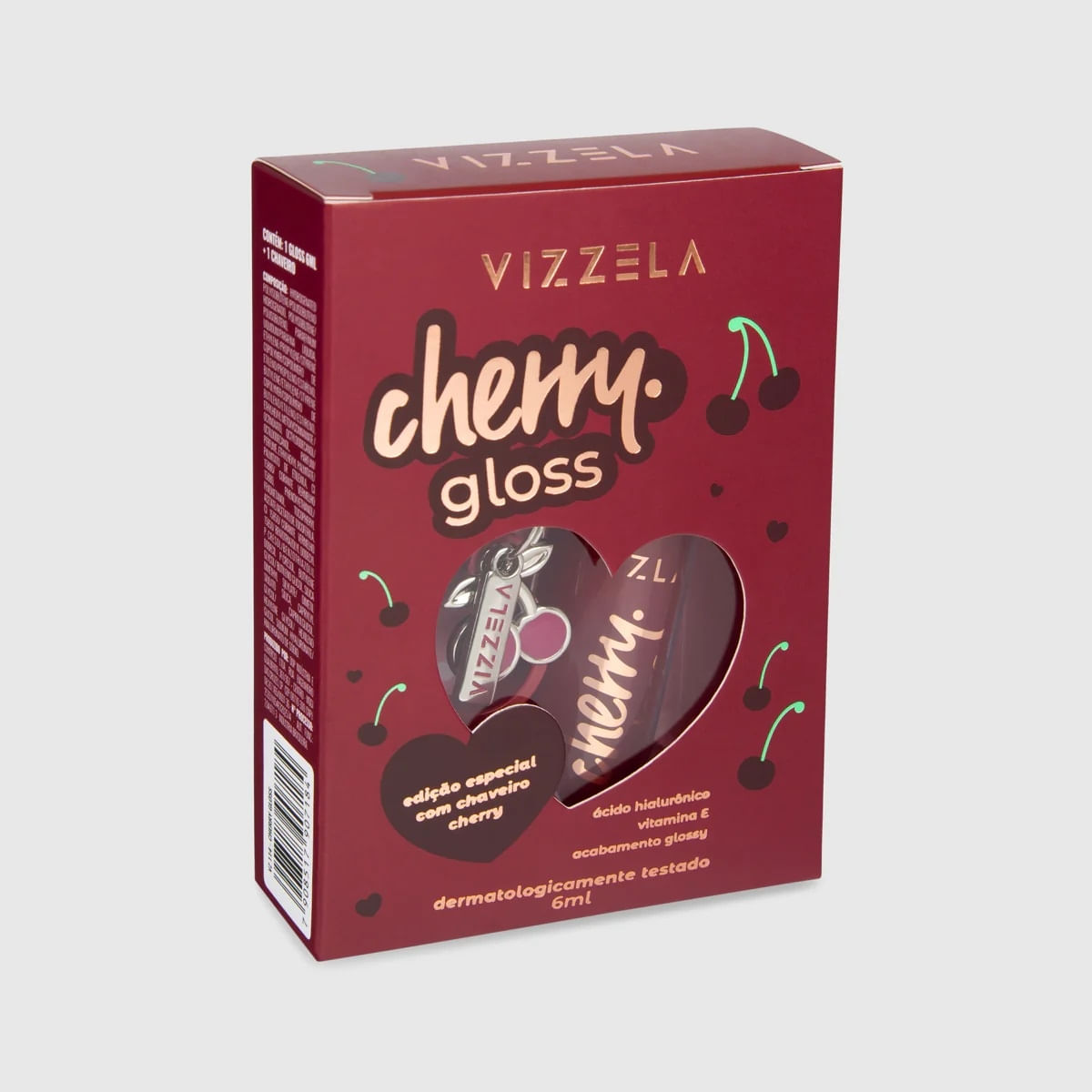 Vizzela Cherry Gloss Com Chaveiro Cherry